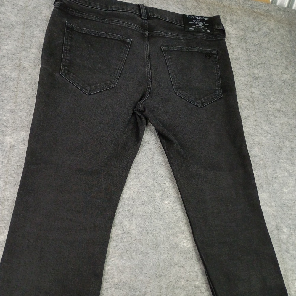 True Religion Mens 36 Rocco Relaxed Skinny Black Jeans Casual Stretch - Picture 3 of 14